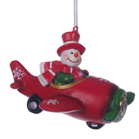 Фигурка декоративная подвесная "Снеговик/Дед Мороз",  L10 W8,5 H7 см, 2в.