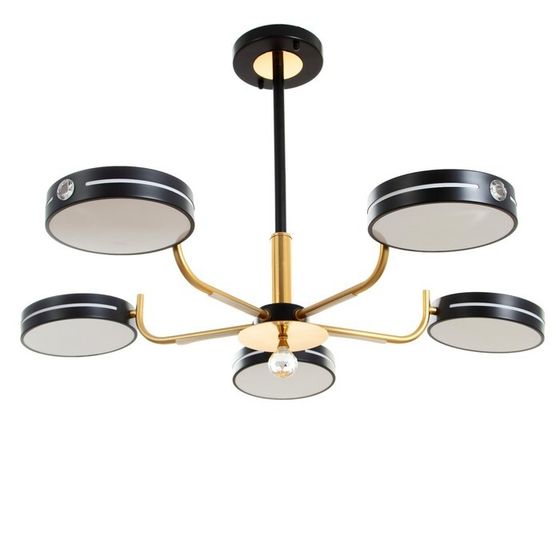 Люстра &quot;Нестер&quot; 5хLED 130Вт 3000-6000К черно-золотой 80х80х35 см BayerLux