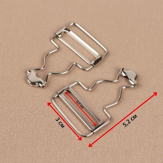 !Застёжка для комбинезона, 25 мм, 10 шт, цвет серебряный