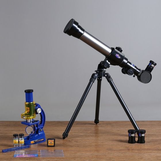 Набор обучающий &quot;Юный натуралист Ultra&quot;: телескоп настольный 20х/ 30х/ 40х, съемные линзы, микроскоп