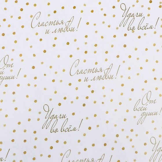 !09 Бумага (набор 2 листа) упаковочная глянцевая "Пожелания", двусторонняя, 50 × 70 см.