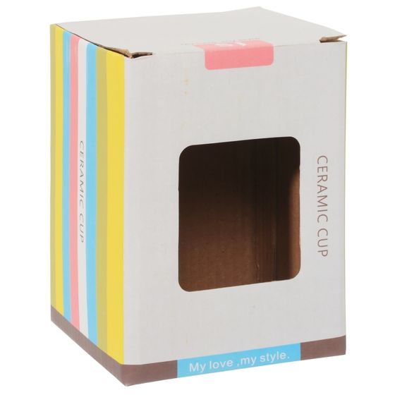 Кружка с крышкой и ложкой, 400 мл, L11,5 W8 H11,5 см, 4в.