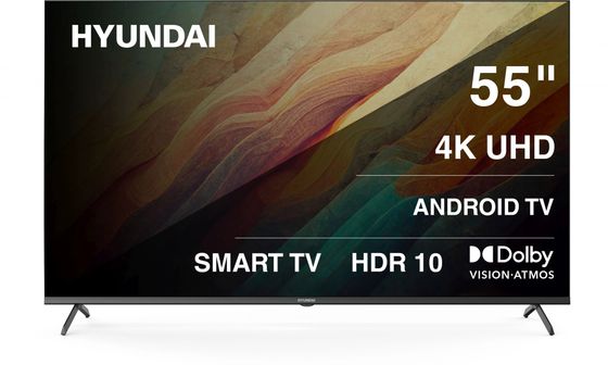 Телевизор LED 55&quot; Hyundai H-LED55BU7009 Frameless Metal черный 4K SmartTV Android