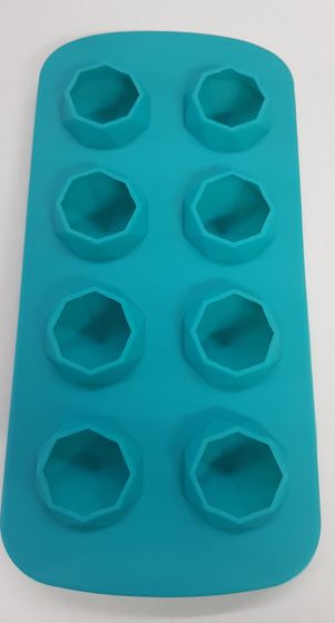 !09 Формочки для льда "Граненый треугольник" 8 ячеек силикон цвет микс