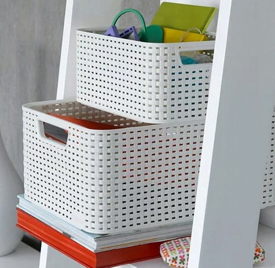 Корзина RATTAN STYLE BOX S кремовая