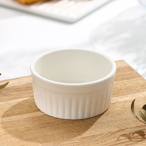 !Рамекин из жаропрочной керамики Доляна «Классика», 140 мл, 7,5×3,5 см, цвет белый