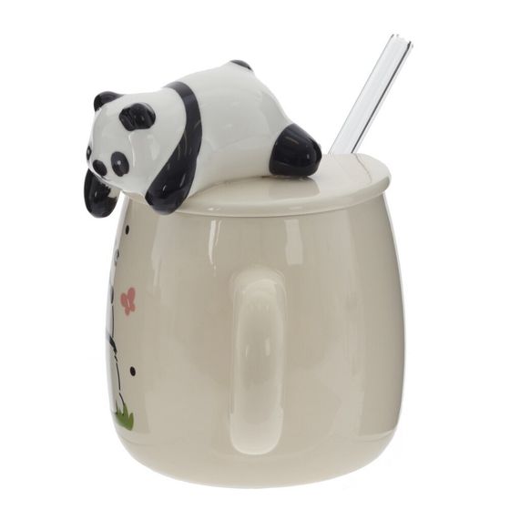 Кружка с крышкой и трубочкой, 390 мл, L14 W10 H13 см