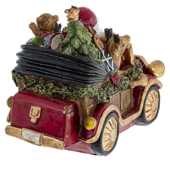 Фигурка декоративная &quot;Дед Мороз на машине&quot; с подсвет (2xAA н/п), L25 W12 H16 см