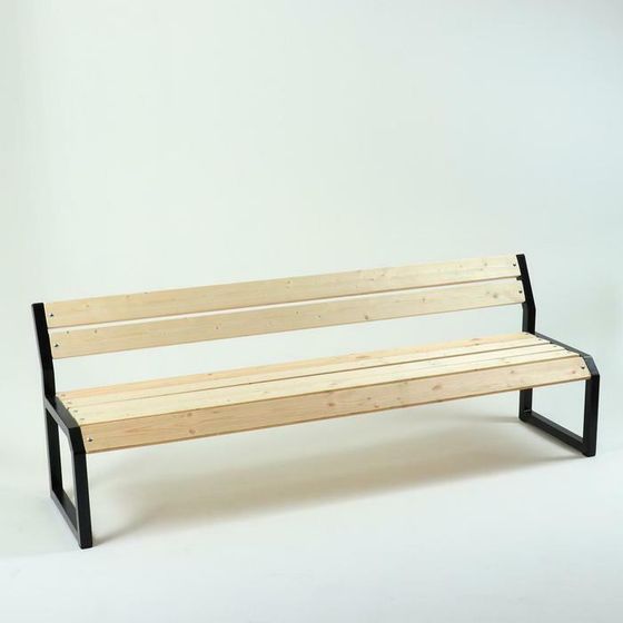 Скамейка со спинкой &quot;Модерн 40&quot; деревянная, металлическая, 2х0.72х0.57 м, нагрузка до 300 кг