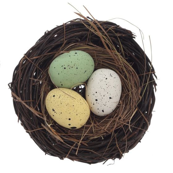 Набор из 3-х изделий декоративных &quot;Гнездо пасхальное&quot; (10*5), L31 W11 H5 см