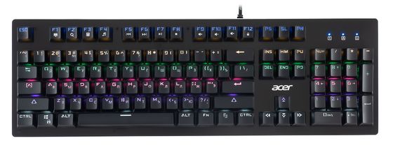 Клавиатура Acer OKW127 LED игровая проводная черный