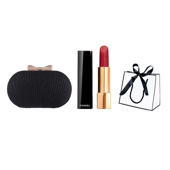 CHANEL Dazzling Glamour Starry Black Goose Egg Bag Lipstick Gift Box Easy To Blend Complexion 6ml