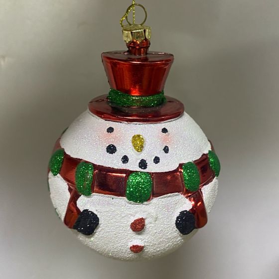 !09 Набор елочных украшений 2 штуки h-10 см. &quot;Снеговик&quot; , цвет бело-красный