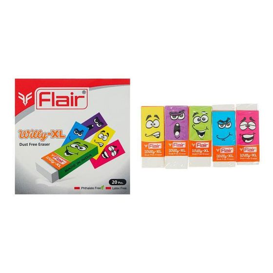 Ластик дизайн Flair Willy-XL, 60 х 20 х 10 мм, белая