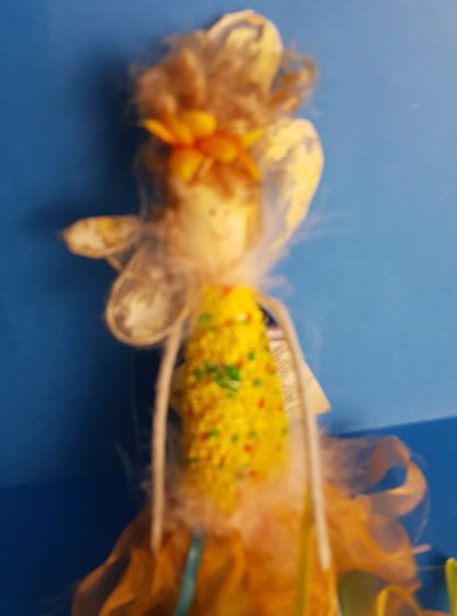 !09 Елочная игрушка &quot;Фея лесная&quot; 40 см. желто-зеленая