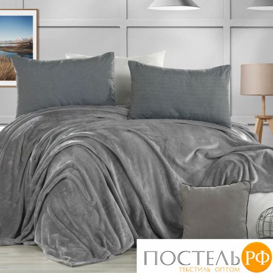 Плед KARVEN Super Soft &quot;VIGAN&quot; 160*220 п/э 1.5 спальный Р 941серый