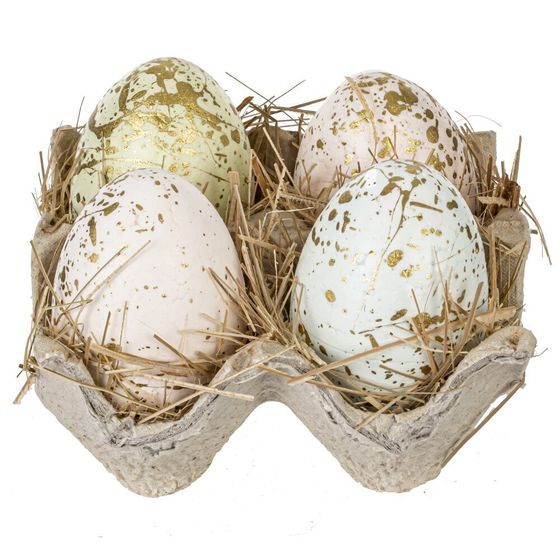 Набор из 4-х изделий декоративных &quot;Яйцо пасхальное&quot; (3,5*5,5), L10,5 W9,5 H6,5 см