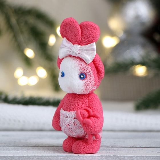 !Фигурное мыло 2 штуки &quot;Зайка с зайцем&quot; розовый с белым, 79гр