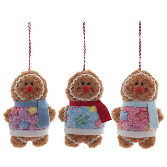 Игрушка набивная подвесная &quot;Пряничный человечек&quot;, L9,5 W5,5 H15 см, 3в.