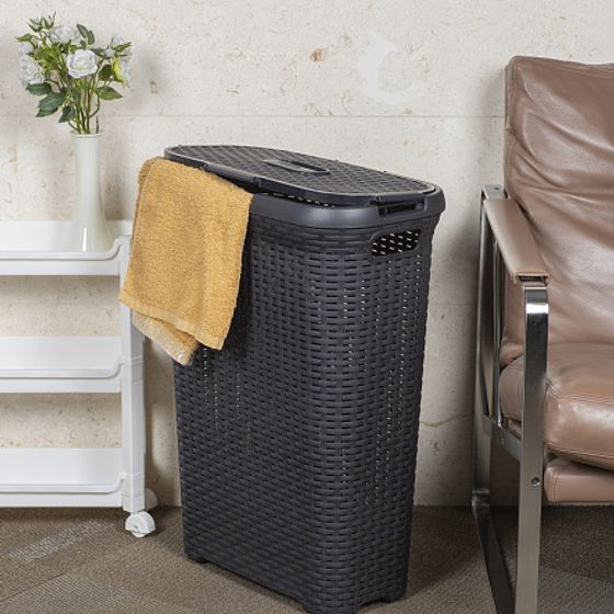 Корзина для белья RATTAN STYLE 40л темно-серая