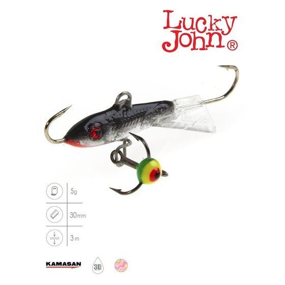 Балансир Lucky John CLASSIC 3 + тройник, 3 см, цвет 13H блистер