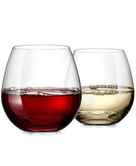 2 Piece Stemless Wine Glasses Set - Perfect For Wine &amp; Other Cocktails