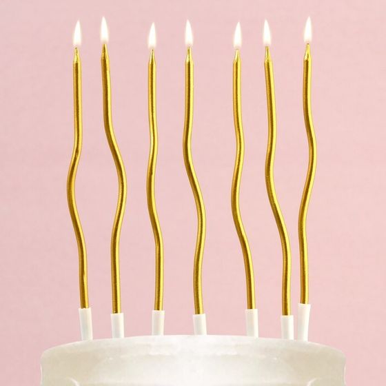 Свечи в торт &quot;Для твоего праздника&quot;, золотые, 10 шт.