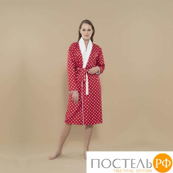 THBBMCCHTKIRMIZI1 Халат женский Tivolyo home MACCHIATO кирпичный S/M