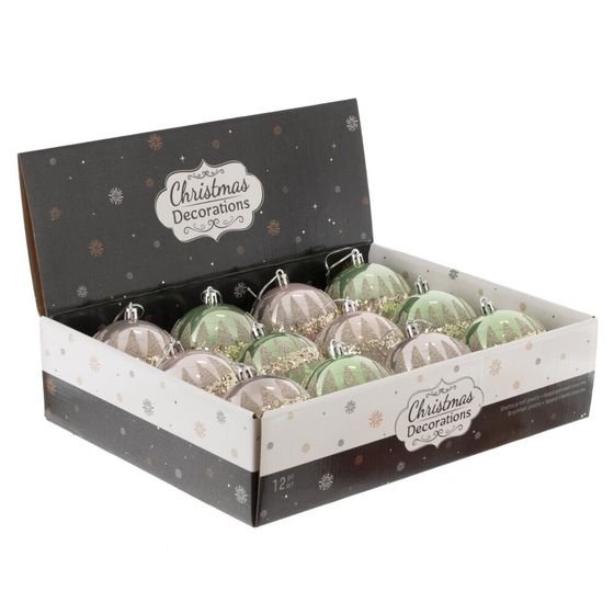 Набор из 12 шт: Украшение новогоднее &quot;Шар&quot;, L35 W27 H9 см