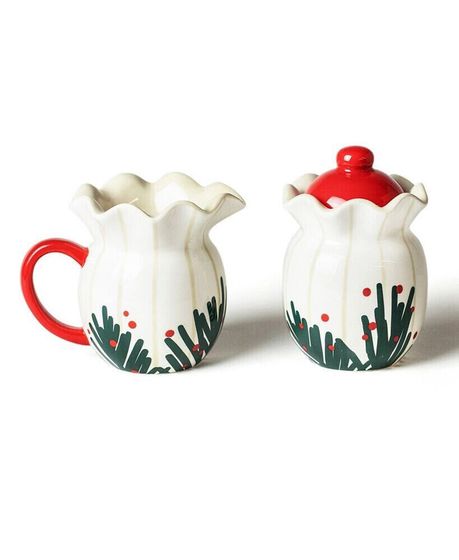 Balsam and Berry Ruffle Cream and Sugar Set