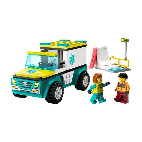 LEGO Emergency Ambulance And Snowboarder Building Blocks 60403