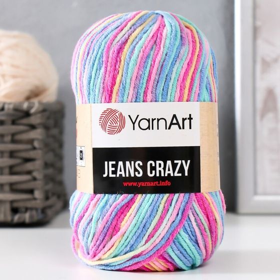 Пряжа &quot;Jeans crazy&quot; 55% хлопок, 45% акрил 160м/50гр (7205  принт)