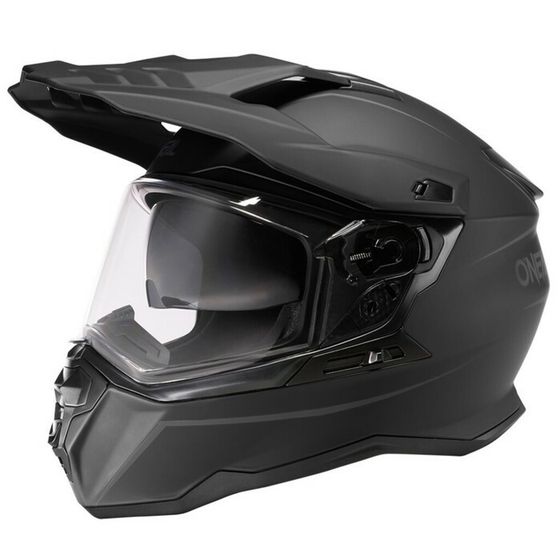 Шлем кроссовый со стеклом O&#39;Neal D-SRS Solid V24, ABS, матовый, черный, S