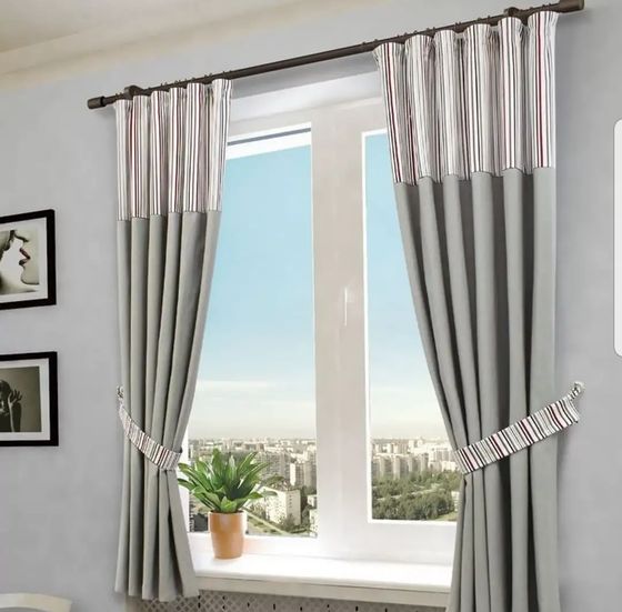 !Комплект штор &quot;Бертина&quot; , цвет серый 145*180 см., 2 шт., 2 подхвата,