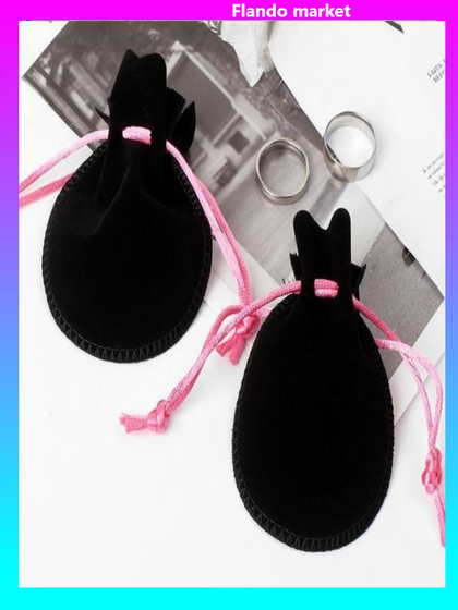 !Мешочек подарочный 5 штук 7*9см, цвет чёрно-розовый