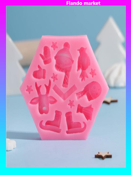 !09 Молд «Новогодние забавы», 11,5x10x1,5 см, цвет МИКС