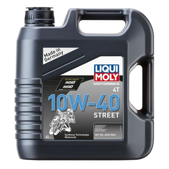 Масло моторное LiquiMoly Motorbike 4T Street 10W-40 SN Plus MA2, НС-синтетическое, 4 л