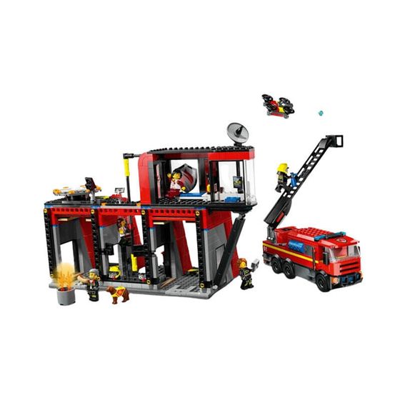 LEGO Fire Station With Fire Truck Building Blocks 60414