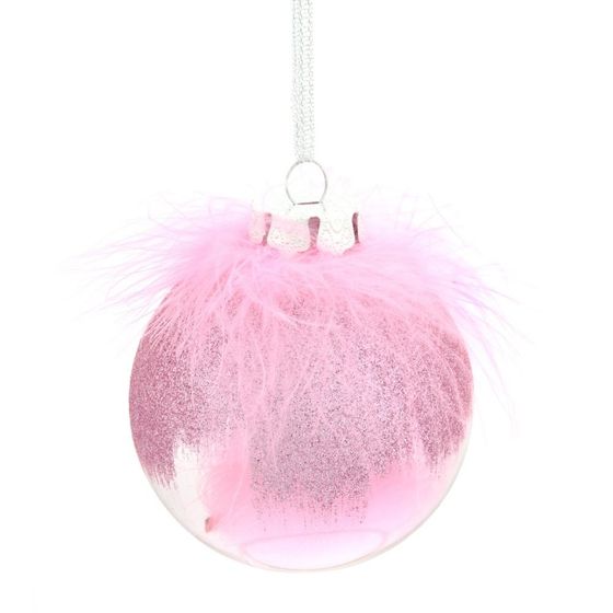 Набор из 12шт, Украшение новогоднее Шар &quot;Перышко страуса&quot;, D8 см, L35 W27 H9см