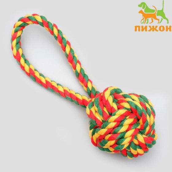 Игрушка канатная &quot;Мяч с петлей&quot;, до 65 гр, микс цветов