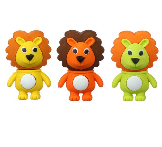 !09 Ластик (набор 5 штук) фигурный "Львенок" микс