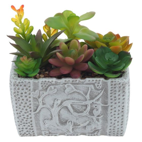 Цветочная композиция &quot;Суккуленты&quot;, L16 W11,5 H16 см