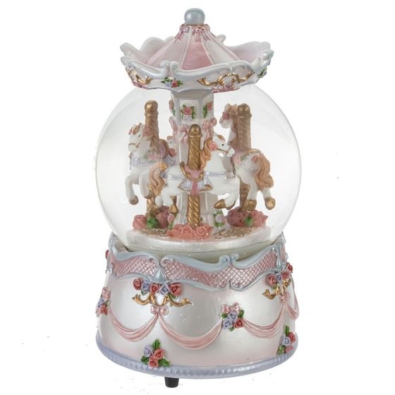 Фигурка декоративная в стекл шаре &quot;Карусель&quot; (ключ,муз, движ), D10 см, L9,5 W9,5 H17,5 см, 2в.
