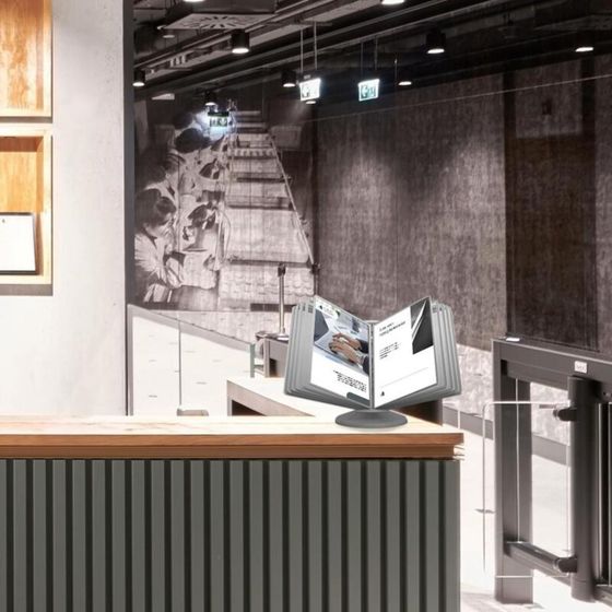 !09 Демосистема настольная вращающаяся на 10 панелей цвет серый