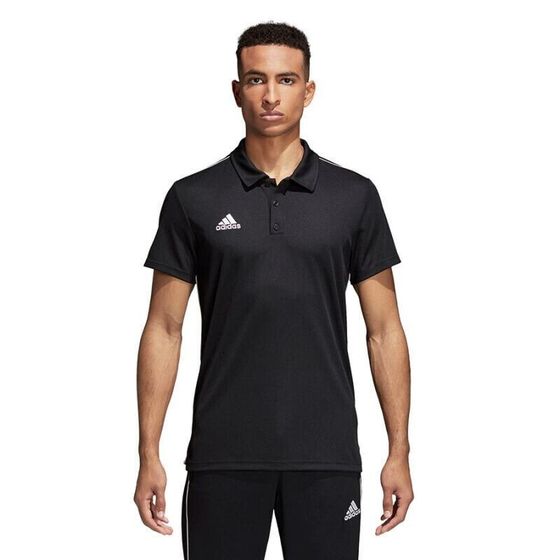 Мужская футболка-поло спортивная черная с логотипом Adidas Core 18 M CE9037 football jersey