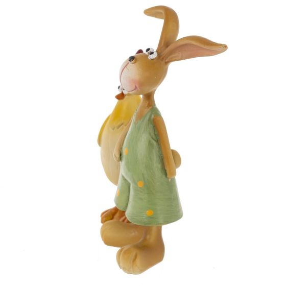 Фигурка декоративная "Заяц с петухом", L6 W3,5 H9,5 см, 2в.
