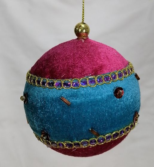 !09 Набор елочных шаров (набор 3 штук) «MARKO FERENZO », d=9 см, флок цвет лазурь