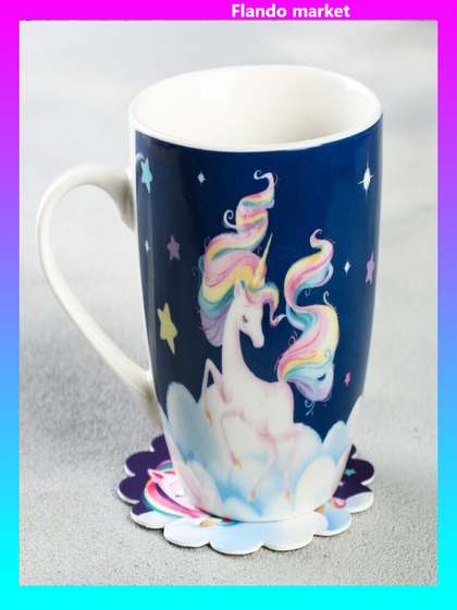 !09 Кружка с подставкой «Волшебные моменты», 350 мл.