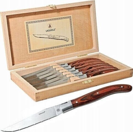 Laguiole Tradition Laguiole Steakmesser-Set 6tlg. in Holz-Schatulle