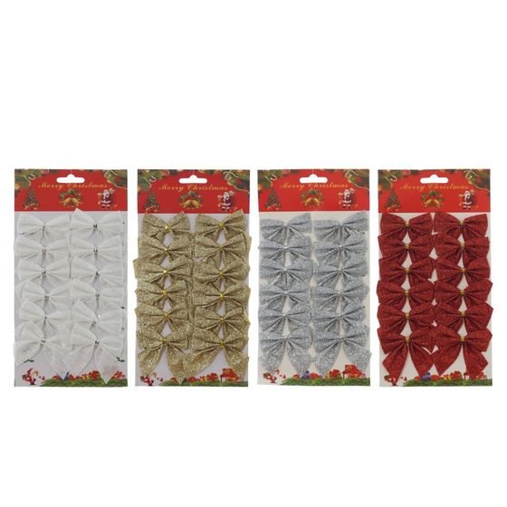 Набор из 12шт Изделие декоративное &quot;Бант&quot;, L12,5 W0,5 H24 см, 4в.